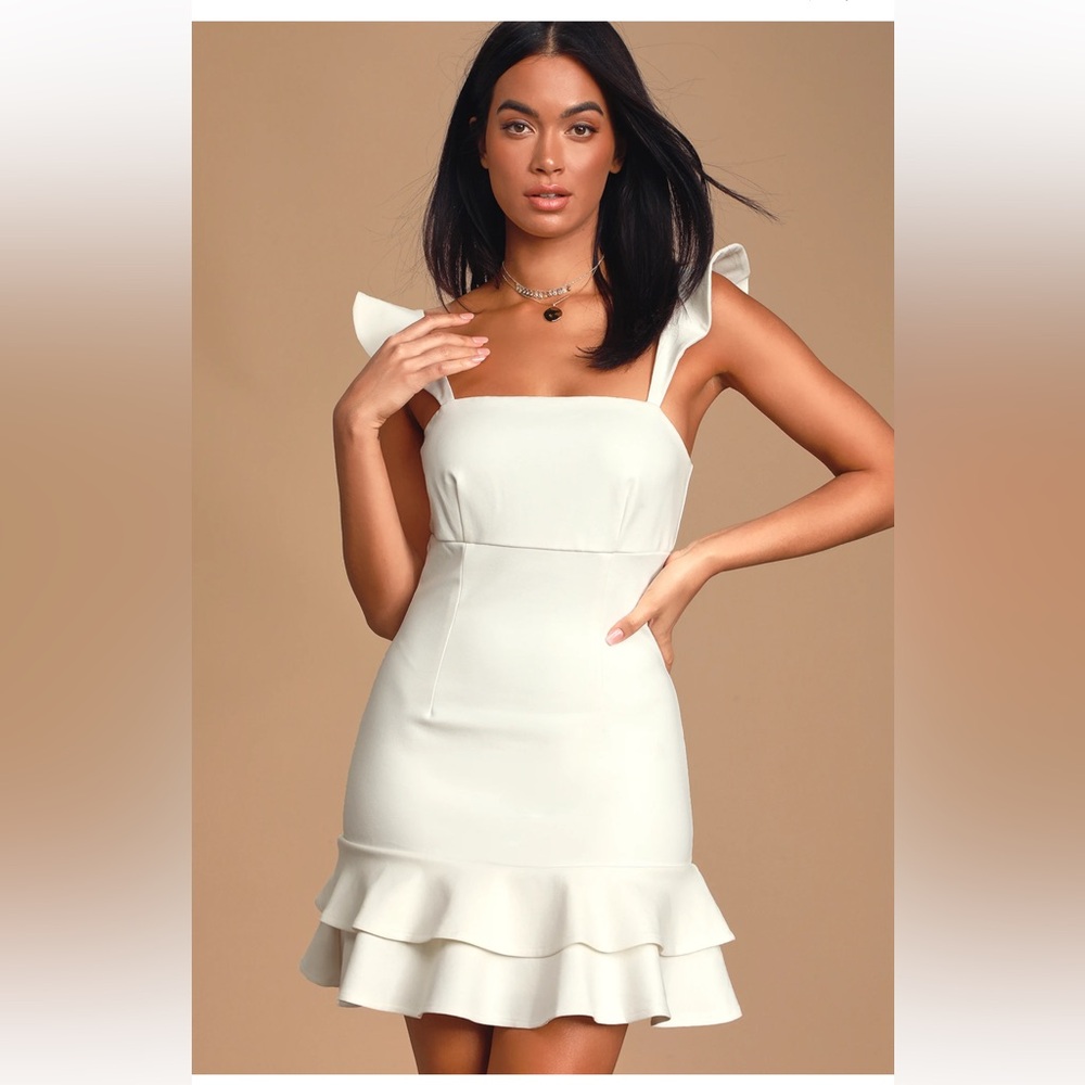 Lulu’s White Ruffled Sleeveless Dress - Picture 7 of 7
